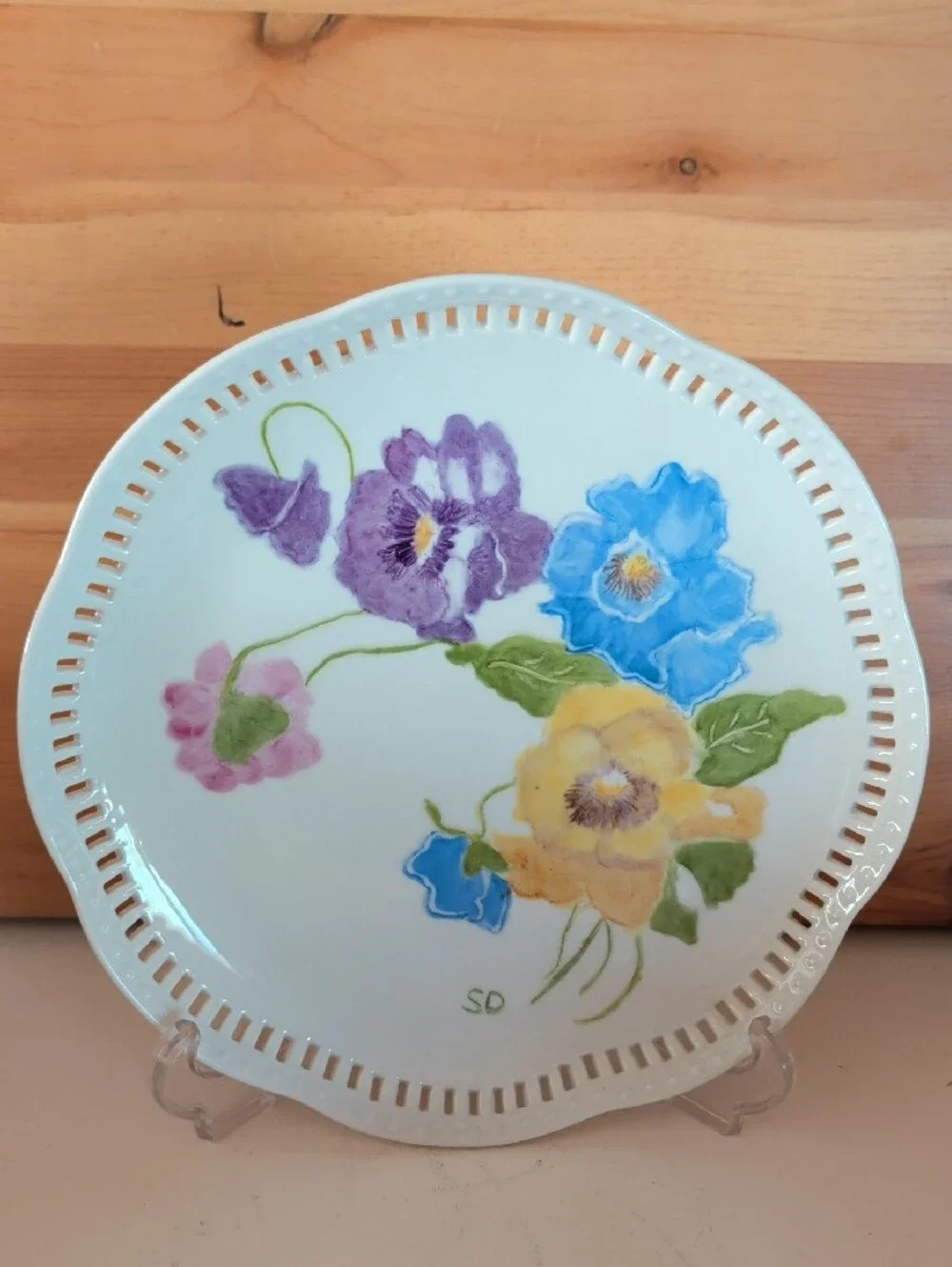 2 Signed & Hand-Painted SD & Shirley, Decorative Plates.